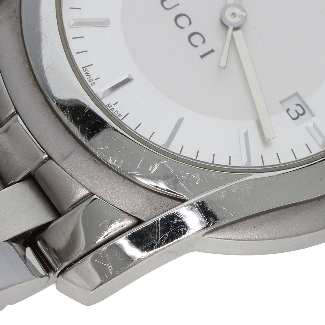 GUCCI Watches Quartz 5500XL Stainless Steel , Stainless Steel Silver Round face Silver dial mens Used Authentic