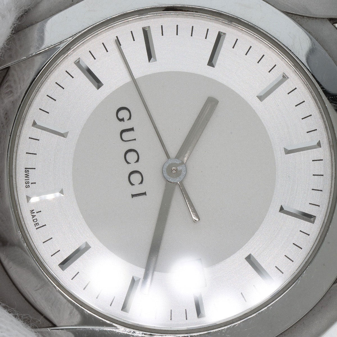 GUCCI Watches Quartz 5500XL Stainless Steel , Stainless Steel Silver Round face Silver dial mens Used Authentic