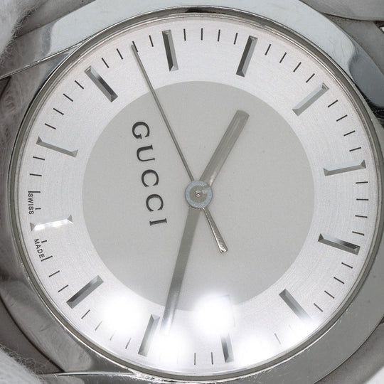 GUCCI Watches Quartz 5500XL Stainless Steel , Stainless Steel Silver Round face Silver dial mens Used Authentic