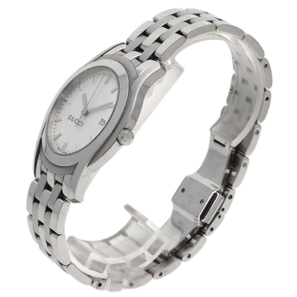 GUCCI Watches Quartz 5500XL Stainless Steel , Stainless Steel Silver Round face Silver dial mens Used Authentic