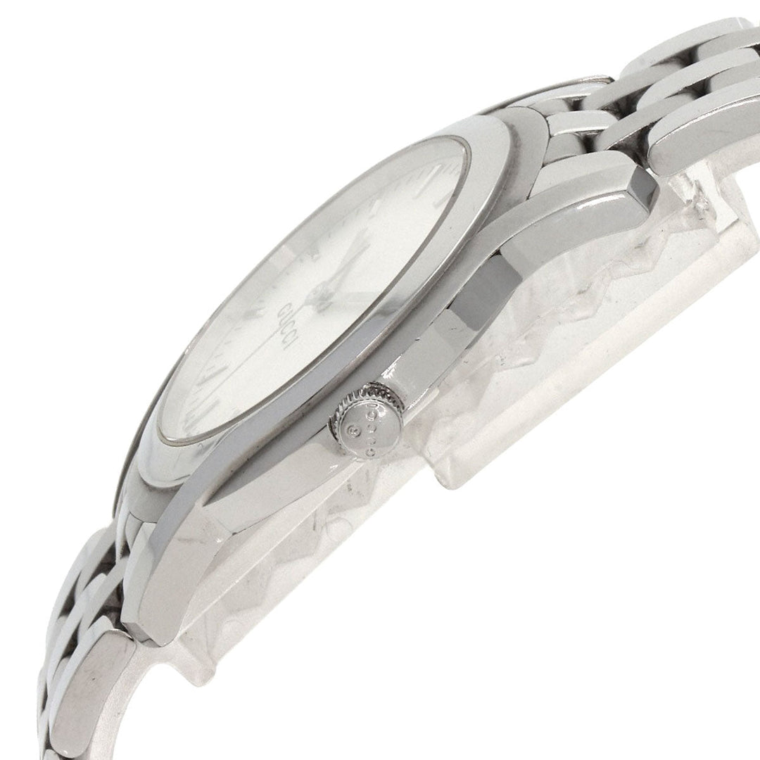 GUCCI Watches Quartz 5500XL Stainless Steel , Stainless Steel Silver Round face Silver dial mens Used Authentic