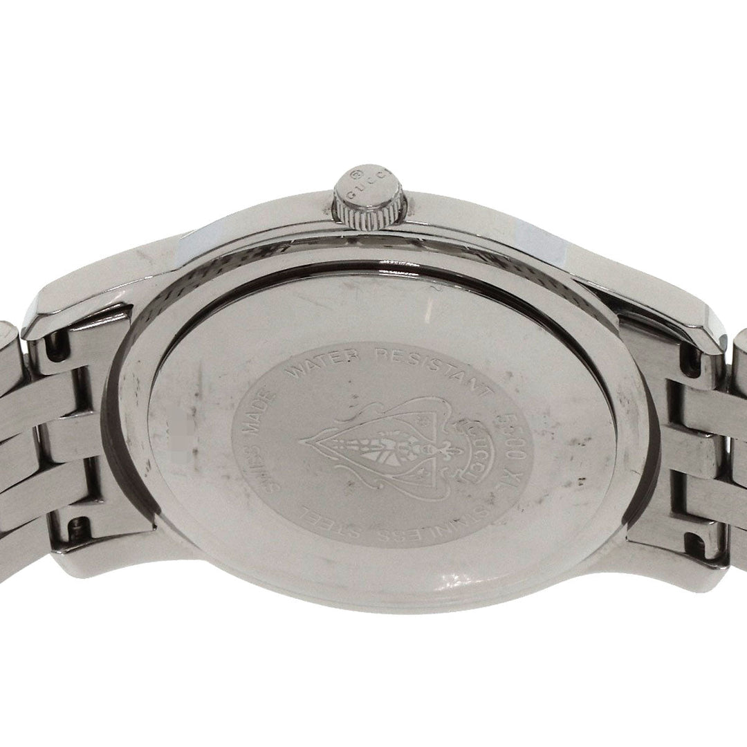 GUCCI Watches Quartz 5500XL Stainless Steel , Stainless Steel Silver Round face Silver dial mens Used Authentic
