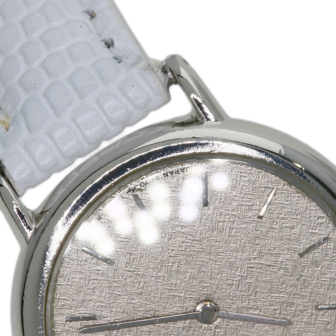 SEIKO Watches Quartz 2F70-0330 PT900, leather Silver Round face Silver dial Women Used Authentic