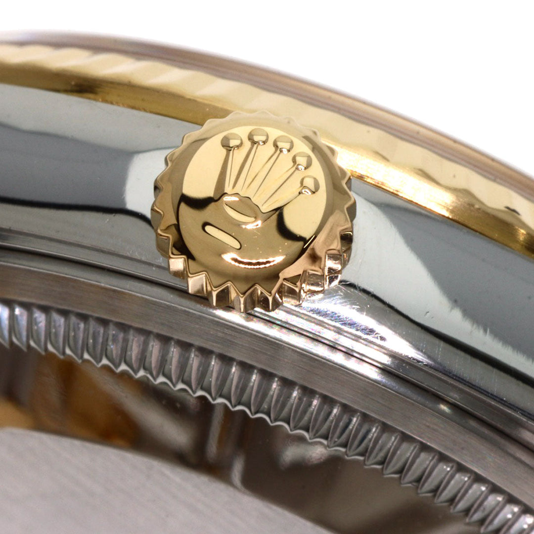 ROLEX Watches Mechanical Automatic 16233G Stainless Steel , SSxK18YG gold Datejust 10P Diamond black dial mens Used Authentic