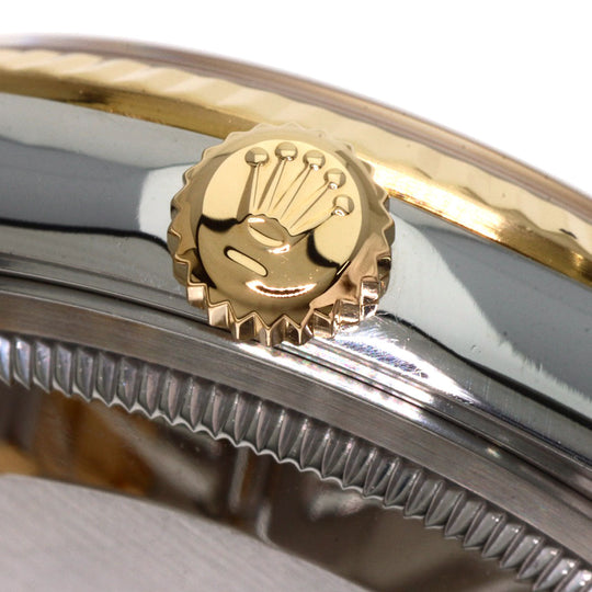 ROLEX Watches Mechanical Automatic 16233G Stainless Steel , SSxK18YG gold Datejust 10P Diamond black dial mens Used Authentic