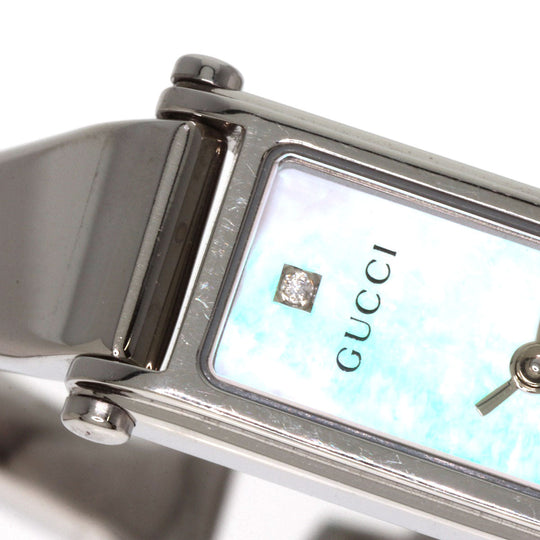 GUCCI Watches Quartz 1500L Stainless Steel , Stainless Steel Silver Square face bangle White shell dial Women Used Authentic