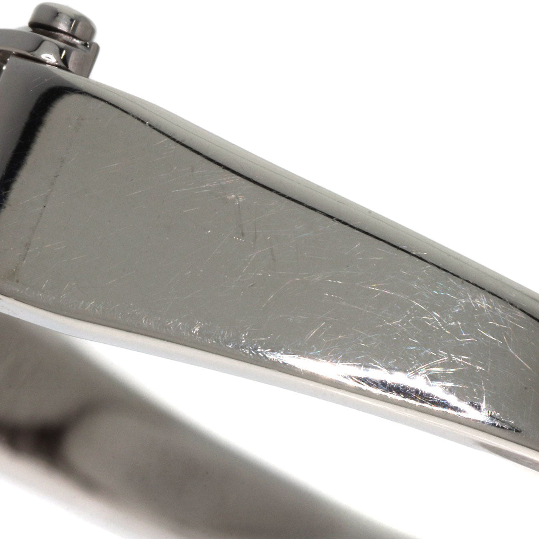 GUCCI Watches Quartz 1500L Stainless Steel , Stainless Steel Silver Square face bangle White shell dial Women Used Authentic