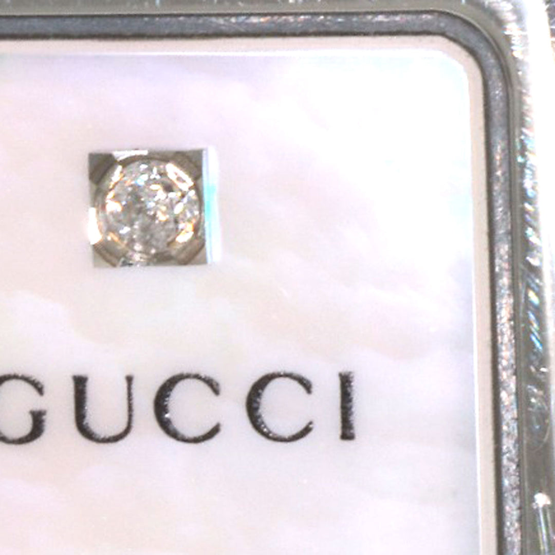 GUCCI Watches Quartz 1500L Stainless Steel , Stainless Steel Silver Square face bangle White shell dial Women Used Authentic
