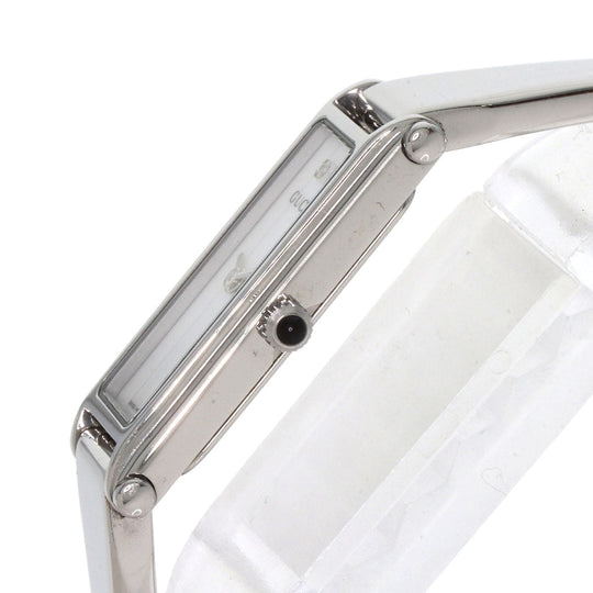 GUCCI Watches Quartz 1500L Stainless Steel , Stainless Steel Silver Square face bangle White shell dial Women Used Authentic