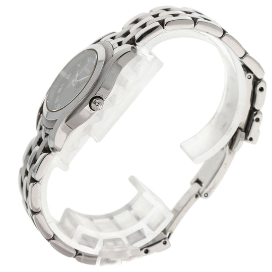 GUCCI Watches Quartz 5500L Stainless Steel , Stainless Steel Silver Round face black dial Women Used Authentic