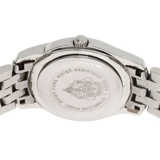 GUCCI Watches Quartz 5500L Stainless Steel , Stainless Steel Silver Round face black dial Women Used Authentic
