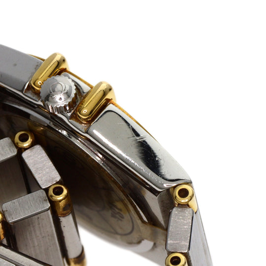 OMEGA Watches Quartz Stainless Steel Silver Constellation flat bezel gold dial