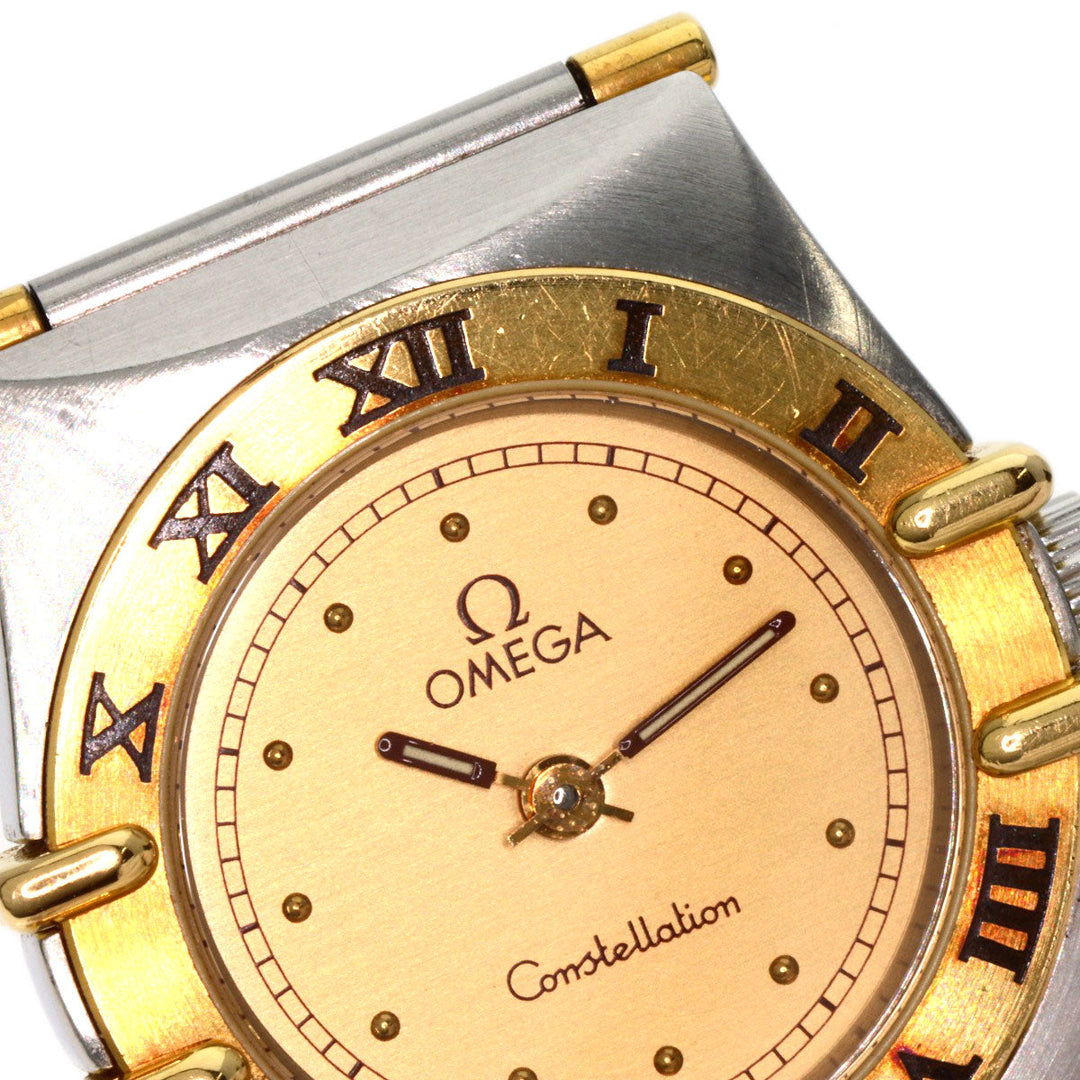 OMEGA Watches Quartz Stainless Steel Silver Constellation flat bezel gold dial