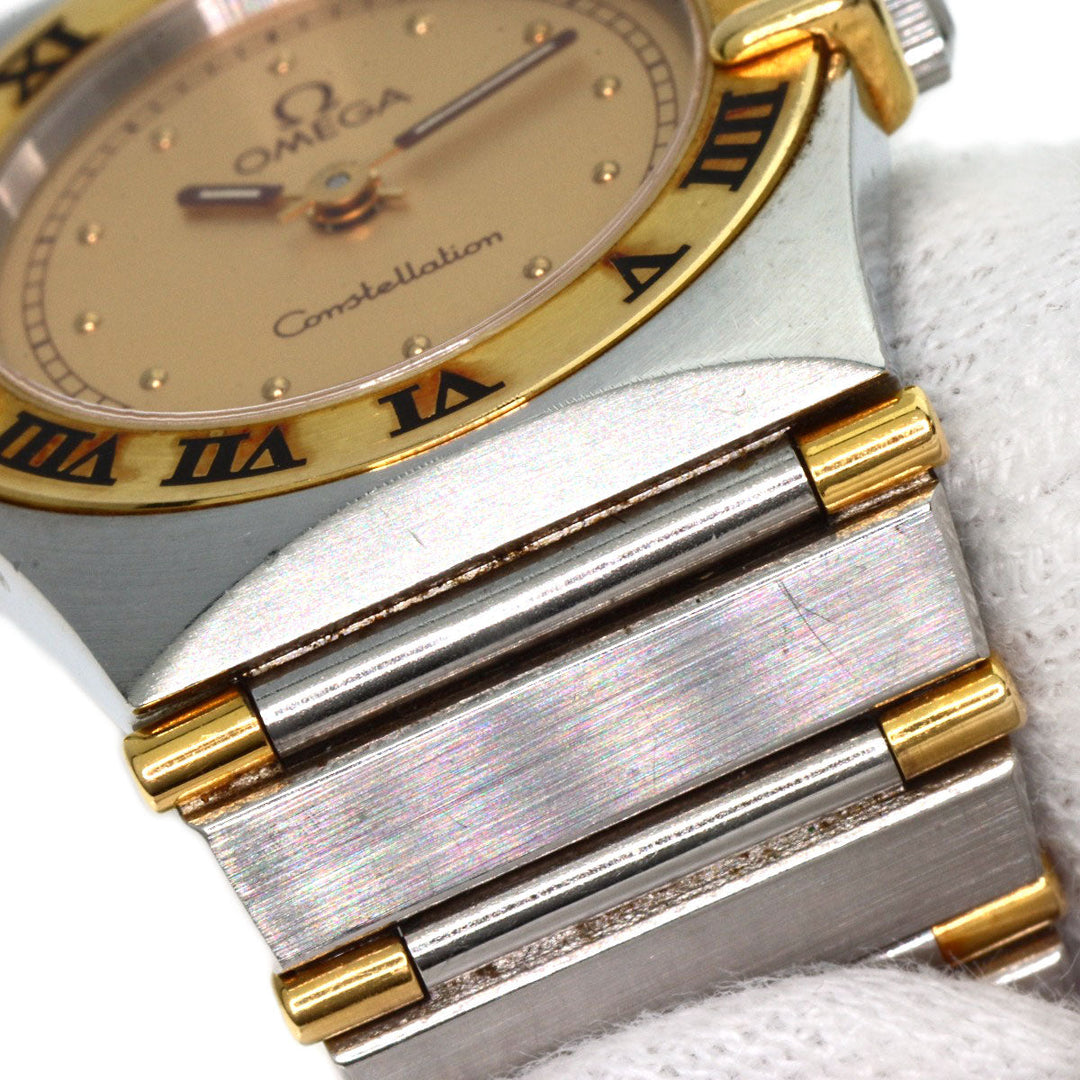 OMEGA Watches Quartz Stainless Steel Silver Constellation flat bezel gold dial