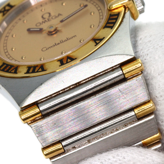 OMEGA Watches Quartz Stainless Steel Silver Constellation flat bezel gold dial