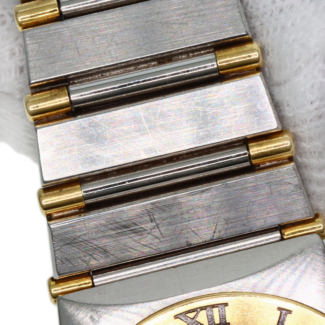 OMEGA Watches Quartz Stainless Steel Silver Constellation flat bezel gold dial