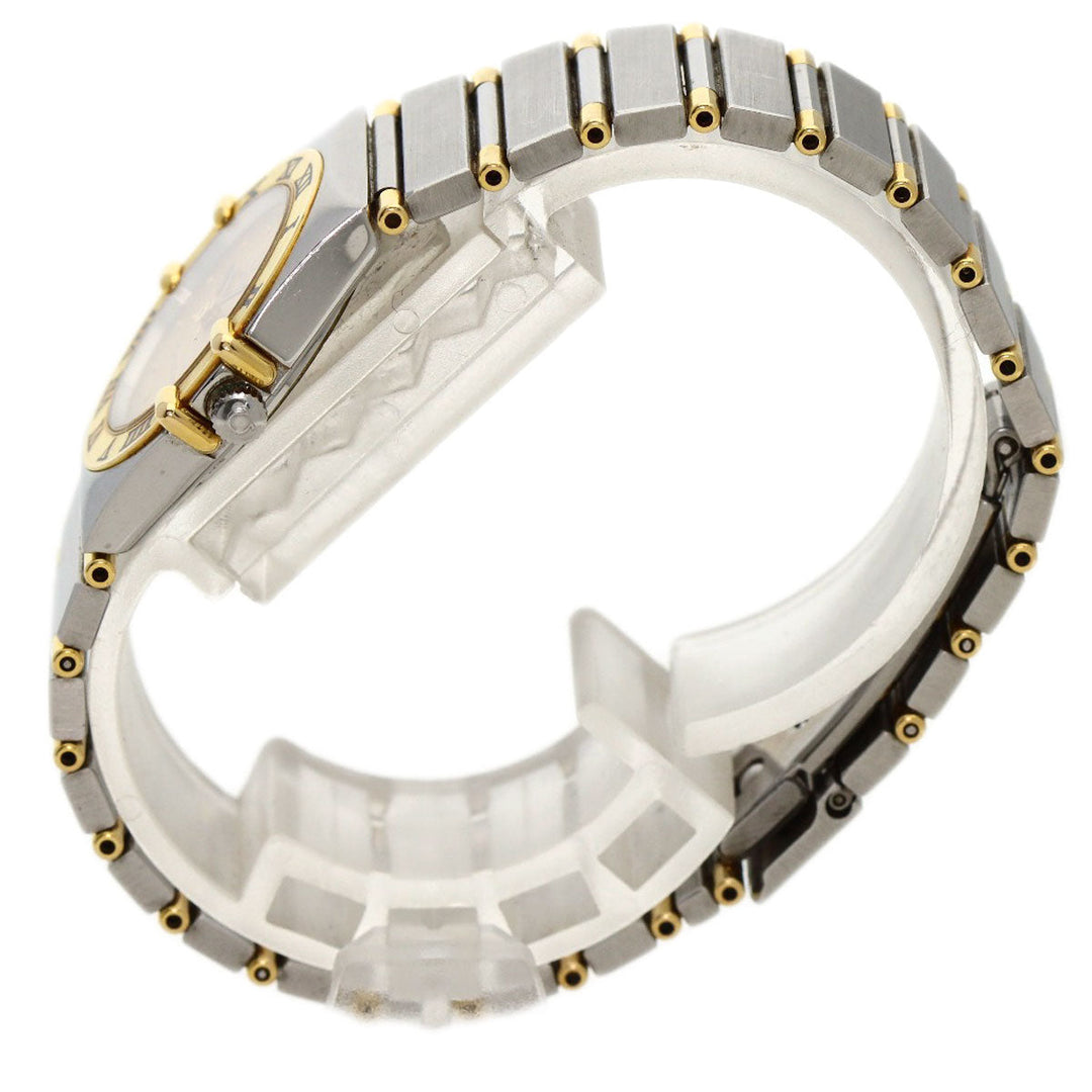 OMEGA Watches Quartz Stainless Steel Silver Constellation flat bezel gold dial