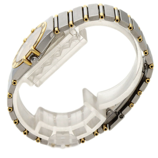 OMEGA Watches Quartz Stainless Steel Silver Constellation flat bezel gold dial
