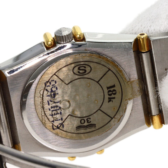 OMEGA Watches Quartz Stainless Steel Silver Constellation flat bezel gold dial