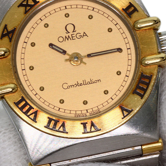 OMEGA Watches Quartz Stainless Steel Silver Constellation flat bezel gold dial