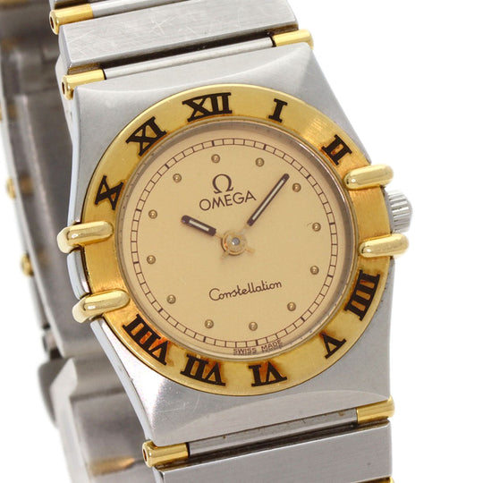 OMEGA Watches Quartz Stainless Steel Silver Constellation flat bezel gold dial