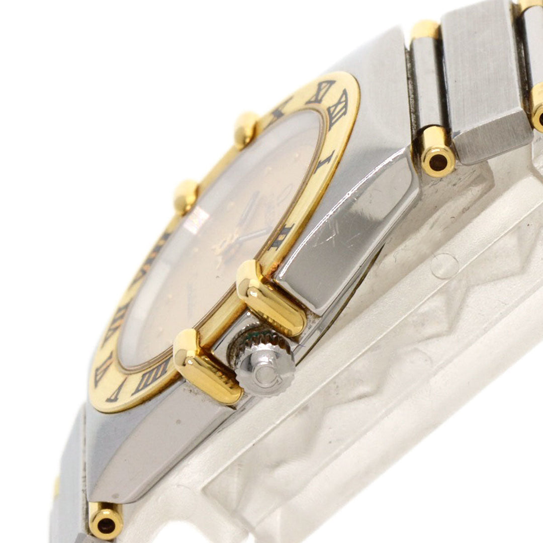 OMEGA Watches Quartz Stainless Steel Silver Constellation flat bezel gold dial