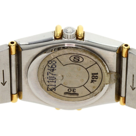 OMEGA Watches Quartz Stainless Steel Silver Constellation flat bezel gold dial