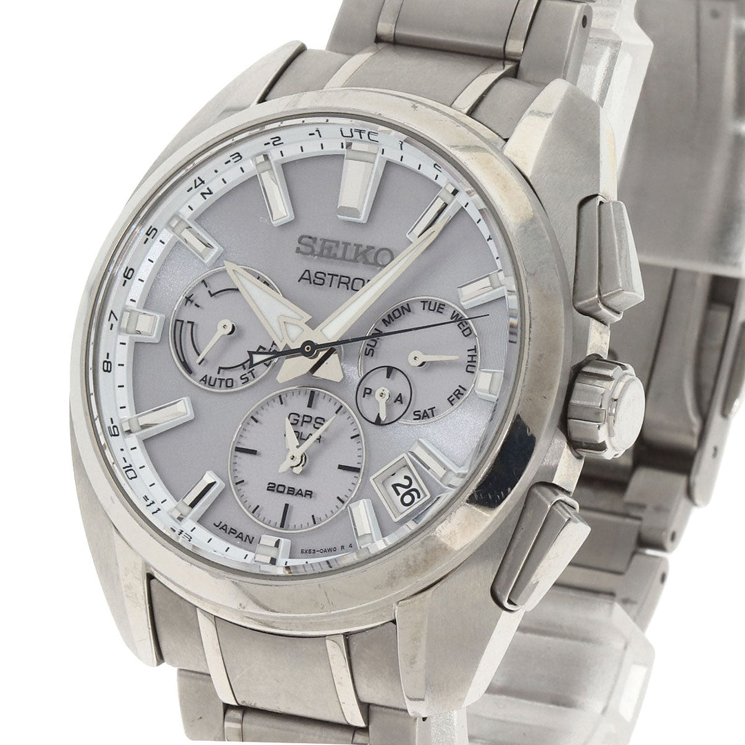 SEIKO Watches Solar Powered SBXC063 Titanium Ceramic , Titanium Ceramic Silver Astron Silver dial mens Used Authentic