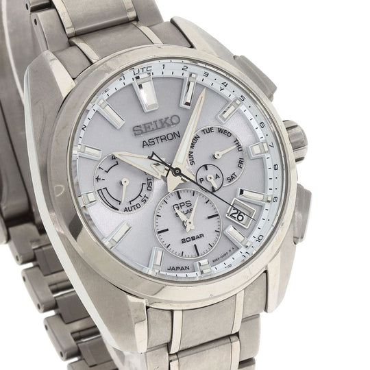 SEIKO Watches Solar Powered SBXC063 Titanium Ceramic , Titanium Ceramic Silver Astron Silver dial mens Used Authentic