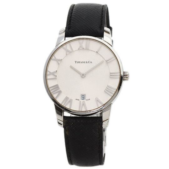 TIFFANY&Co. Watches Quartz Z1800.11.10A21A52A Stainless Steel, Leather Silver Atlas Dome Silver dial mens Used Authentic