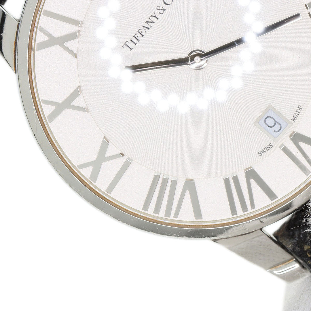 TIFFANY&Co. Watches Quartz Z1800.11.10A21A52A Stainless Steel, Leather Silver Atlas Dome Silver dial mens Used Authentic