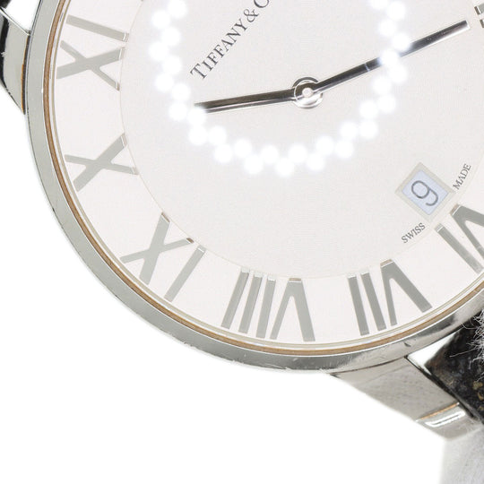 TIFFANY&Co. Watches Quartz Z1800.11.10A21A52A Stainless Steel, Leather Silver Atlas Dome Silver dial mens Used Authentic