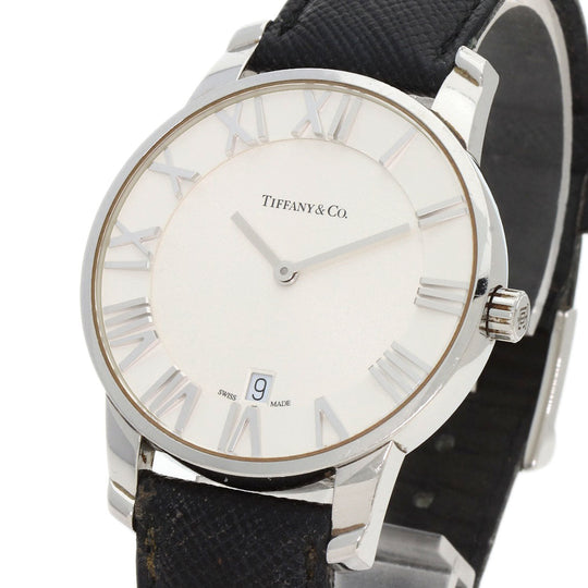 TIFFANY&Co. Watches Quartz Z1800.11.10A21A52A Stainless Steel, Leather Silver Atlas Dome Silver dial mens Used Authentic