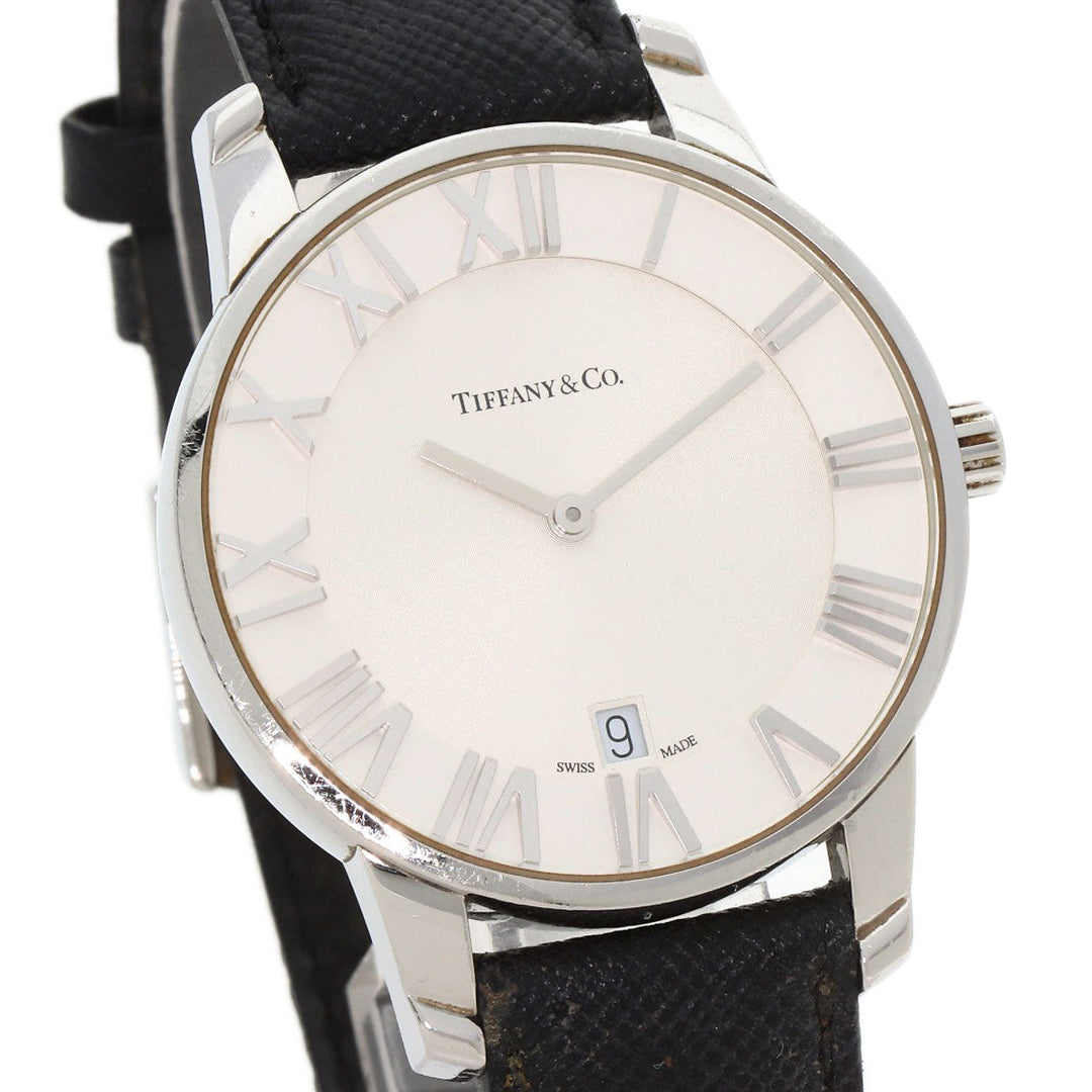 TIFFANY&Co. Watches Quartz Z1800.11.10A21A52A Stainless Steel, Leather Silver Atlas Dome Silver dial mens Used Authentic