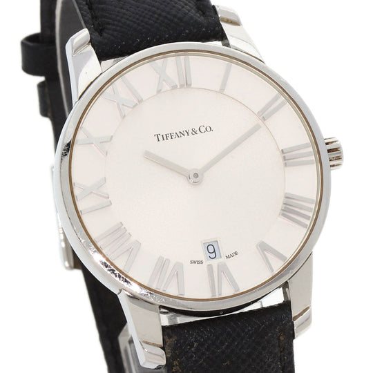 TIFFANY&Co. Watches Quartz Z1800.11.10A21A52A Stainless Steel, Leather Silver Atlas Dome Silver dial mens Used Authentic