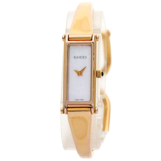 GUCCI Watches Quartz 1500L PGP , PGP gold Square face White shell dial Women Used Authentic