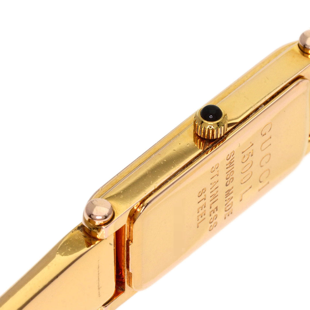 GUCCI Watches Quartz 1500L PGP , PGP gold Square face White shell dial Women Used Authentic