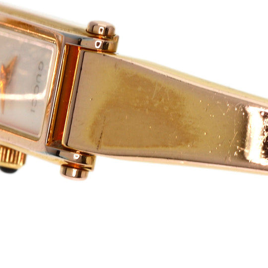 GUCCI Watches Quartz 1500L PGP , PGP gold Square face White shell dial Women Used Authentic