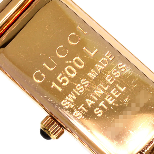GUCCI Watches Quartz 1500L PGP , PGP gold Square face White shell dial Women Used Authentic