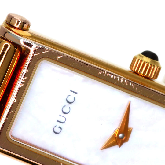 GUCCI Watches Quartz 1500L PGP , PGP gold Square face White shell dial Women Used Authentic