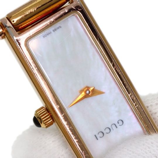 GUCCI Watches Quartz 1500L PGP , PGP gold Square face White shell dial Women Used Authentic