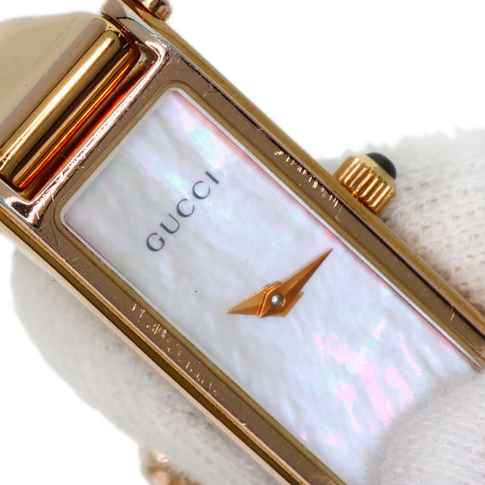 GUCCI Watches Quartz 1500L PGP , PGP gold Square face White shell dial Women Used Authentic