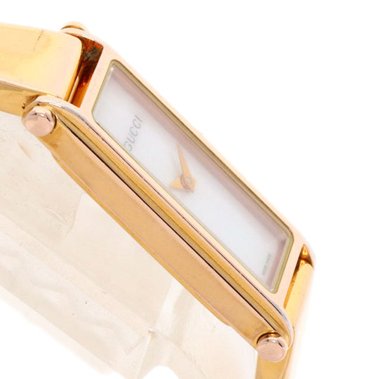 GUCCI Watches Quartz 1500L PGP , PGP gold Square face White shell dial Women Used Authentic