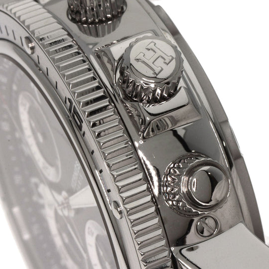 HERMES Watches Mechanical Automatic CP2.910 Stainless Steel , Stainless Steel Silver Clipper Mechanical Diver Chronograph black dial mens Used Authentic