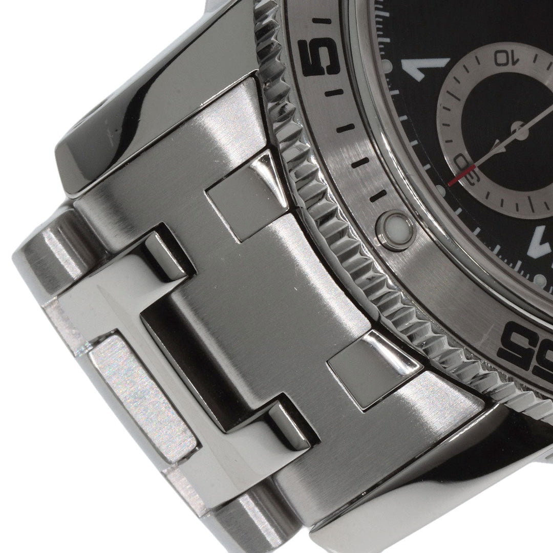 HERMES Watches Mechanical Automatic CP2.910 Stainless Steel , Stainless Steel Silver Clipper Mechanical Diver Chronograph black dial mens Used Authentic