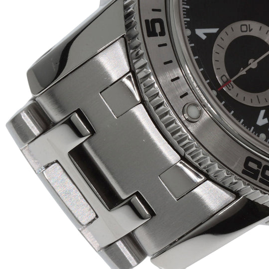 HERMES Watches Mechanical Automatic CP2.910 Stainless Steel , Stainless Steel Silver Clipper Mechanical Diver Chronograph black dial mens Used Authentic