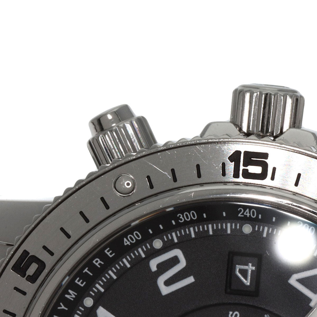 HERMES Watches Mechanical Automatic CP2.910 Stainless Steel , Stainless Steel Silver Clipper Mechanical Diver Chronograph black dial mens Used Authentic