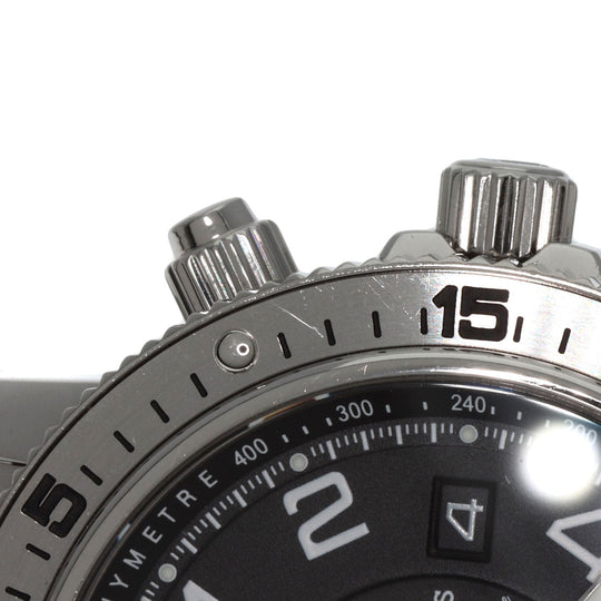 HERMES Watches Mechanical Automatic CP2.910 Stainless Steel , Stainless Steel Silver Clipper Mechanical Diver Chronograph black dial mens Used Authentic