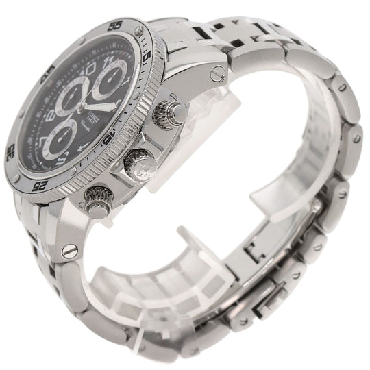 HERMES Watches Mechanical Automatic CP2.910 Stainless Steel , Stainless Steel Silver Clipper Mechanical Diver Chronograph black dial mens Used Authentic