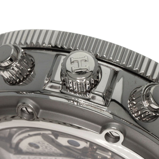 HERMES Watches Mechanical Automatic CP2.910 Stainless Steel , Stainless Steel Silver Clipper Mechanical Diver Chronograph black dial mens Used Authentic